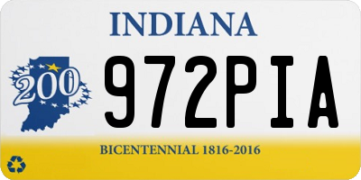 IN license plate 972PIA