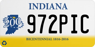IN license plate 972PIC