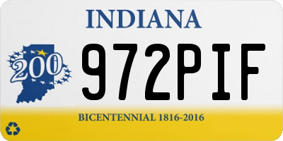 IN license plate 972PIF