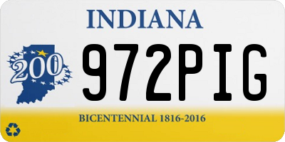 IN license plate 972PIG