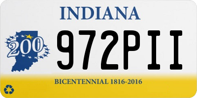IN license plate 972PII