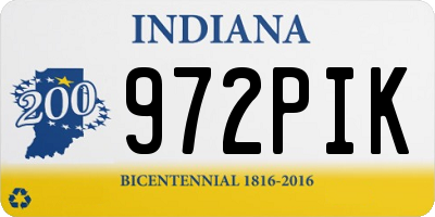 IN license plate 972PIK