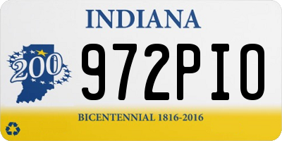 IN license plate 972PIO