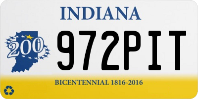 IN license plate 972PIT