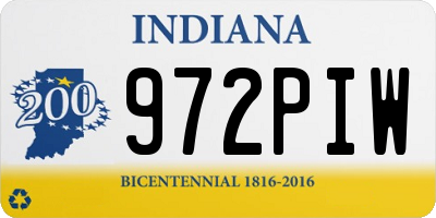 IN license plate 972PIW