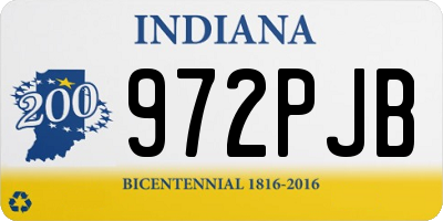 IN license plate 972PJB