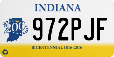 IN license plate 972PJF