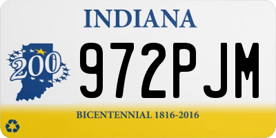 IN license plate 972PJM