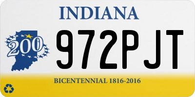 IN license plate 972PJT