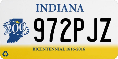IN license plate 972PJZ