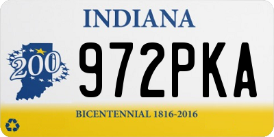 IN license plate 972PKA