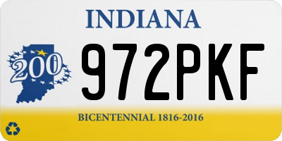 IN license plate 972PKF