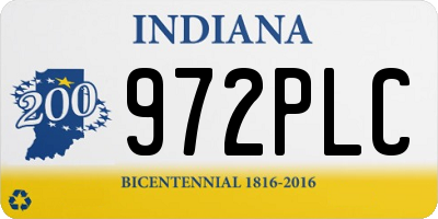 IN license plate 972PLC