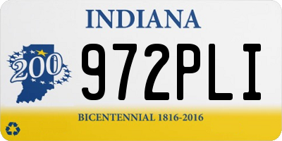 IN license plate 972PLI