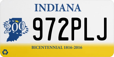 IN license plate 972PLJ