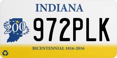 IN license plate 972PLK