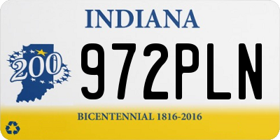 IN license plate 972PLN