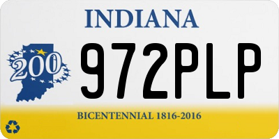 IN license plate 972PLP