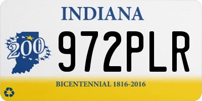 IN license plate 972PLR