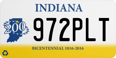 IN license plate 972PLT