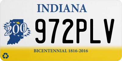 IN license plate 972PLV