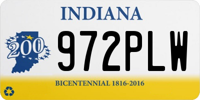 IN license plate 972PLW