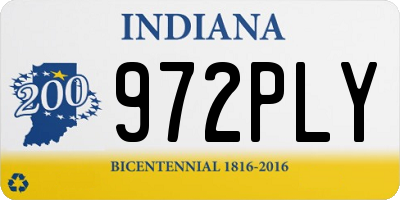 IN license plate 972PLY