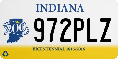 IN license plate 972PLZ