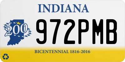 IN license plate 972PMB