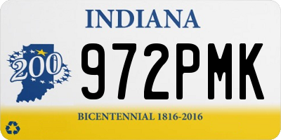 IN license plate 972PMK