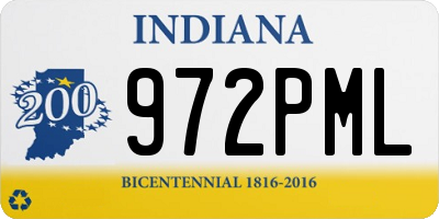 IN license plate 972PML