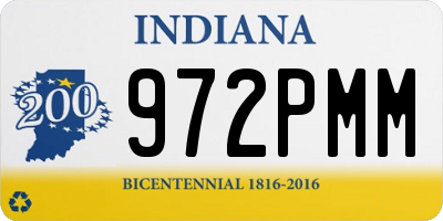 IN license plate 972PMM