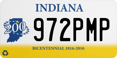IN license plate 972PMP
