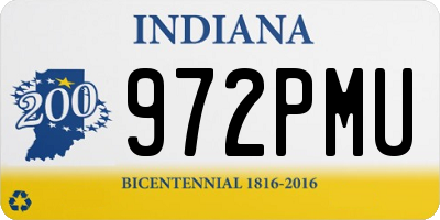 IN license plate 972PMU