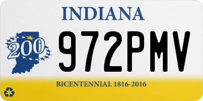 IN license plate 972PMV