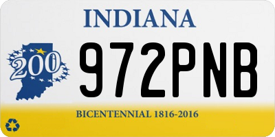 IN license plate 972PNB