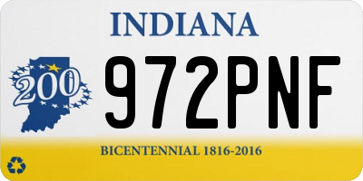 IN license plate 972PNF