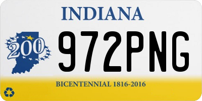 IN license plate 972PNG