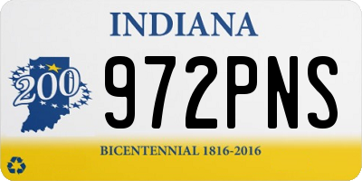 IN license plate 972PNS