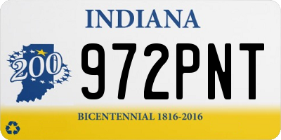 IN license plate 972PNT