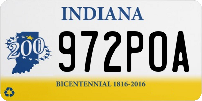 IN license plate 972POA