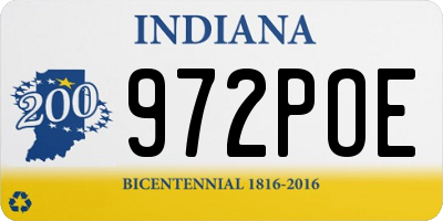 IN license plate 972POE