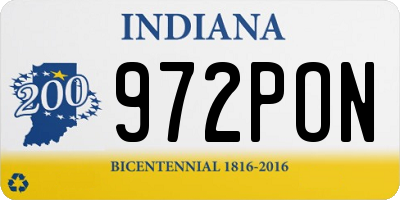 IN license plate 972PON