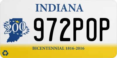 IN license plate 972POP