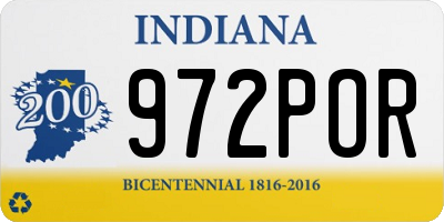 IN license plate 972POR