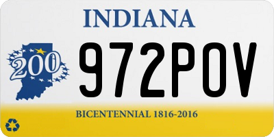 IN license plate 972POV