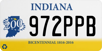 IN license plate 972PPB