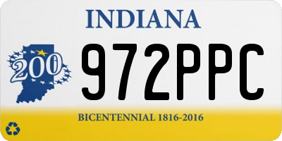 IN license plate 972PPC