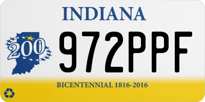IN license plate 972PPF