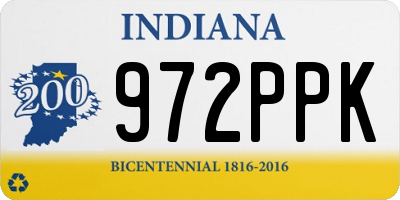 IN license plate 972PPK